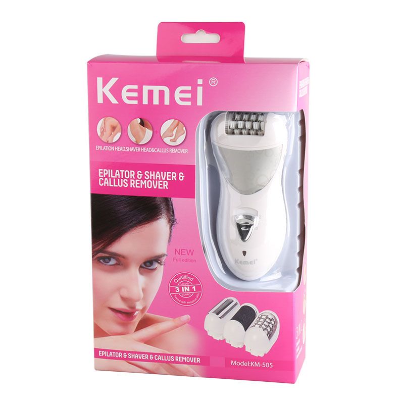 kemei rechargeable 3 in 1 lady epilator hair shaver removal for women foot care electric hair callus remover device depilador_voghion.com