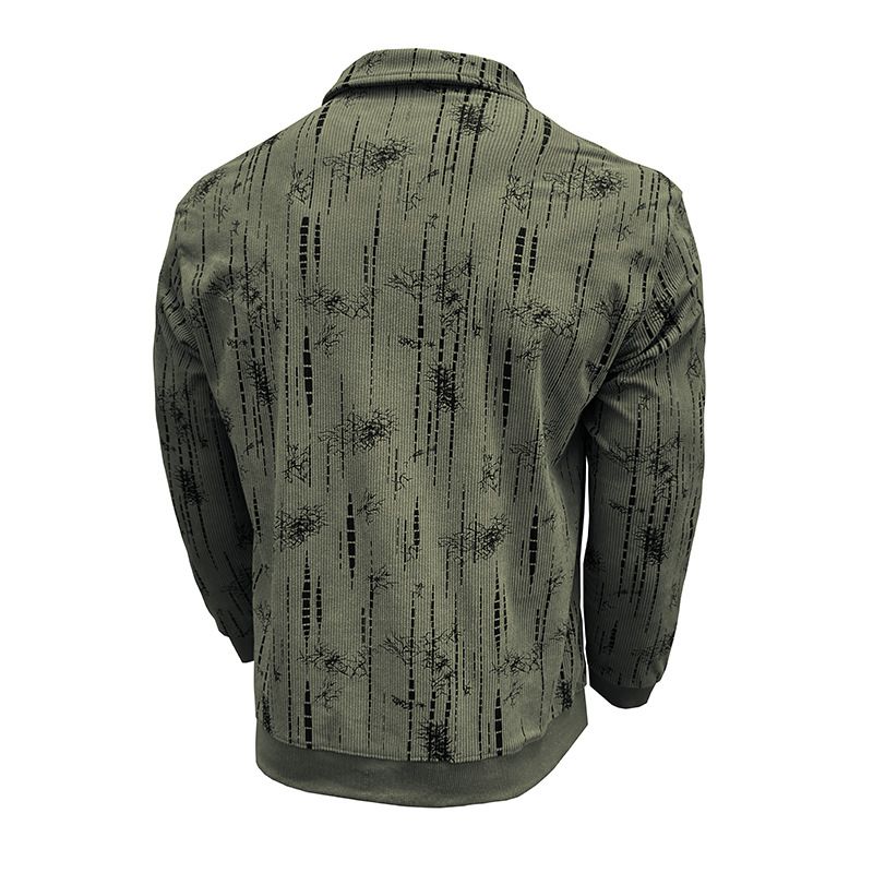Herren Langarm Poloshirt Herbst und Winter Neues Jacquard Revers Top_voghion.com