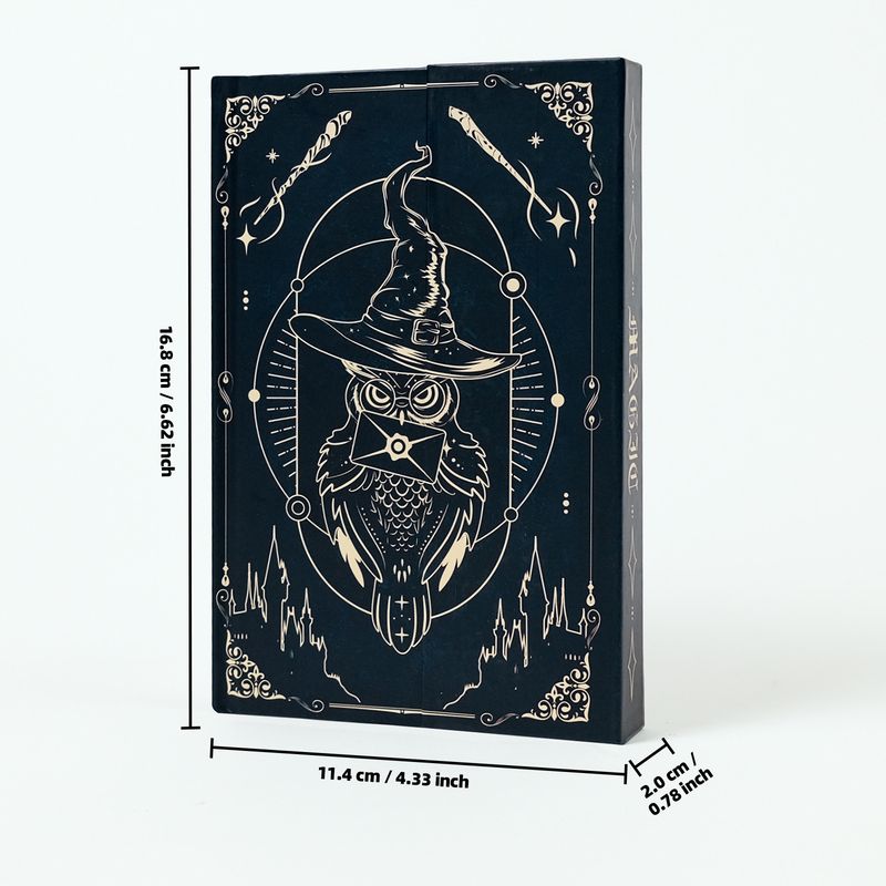 Mørkerød Gothic Notebook Bærbar Tri Fold Diary Student Reward Handbook_voghion.com