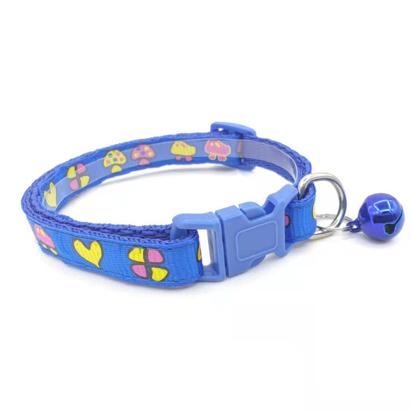 Collier ajustable pour chien avec imprimé champignon et clochette - Élégant et confortable_voghion.com