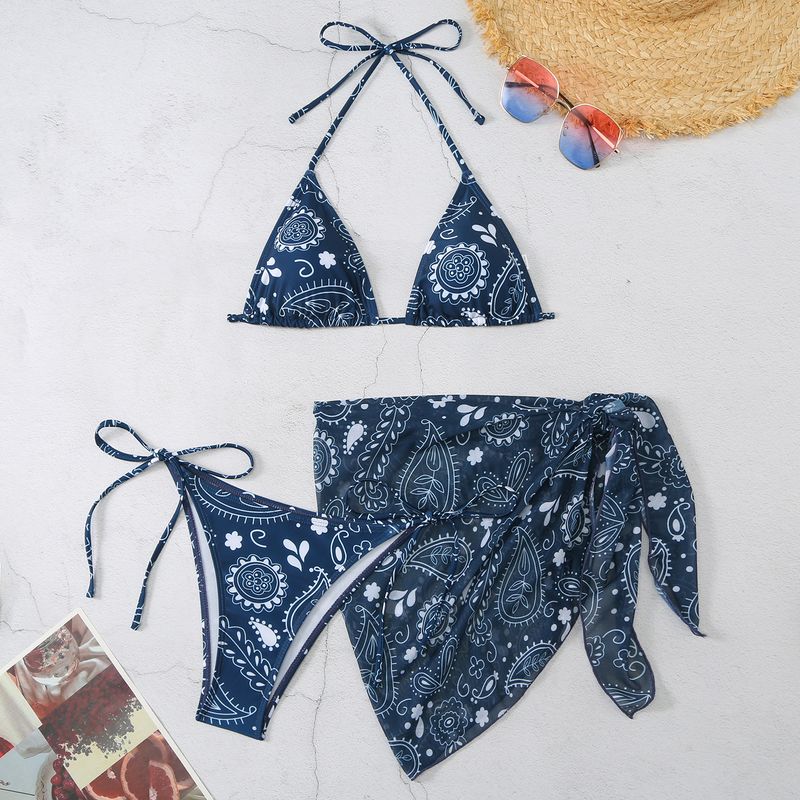 Meerkleurige driehoekige gaasrok voor dames, driepuntsbikini die meisjes moeten hebben_voghion.com