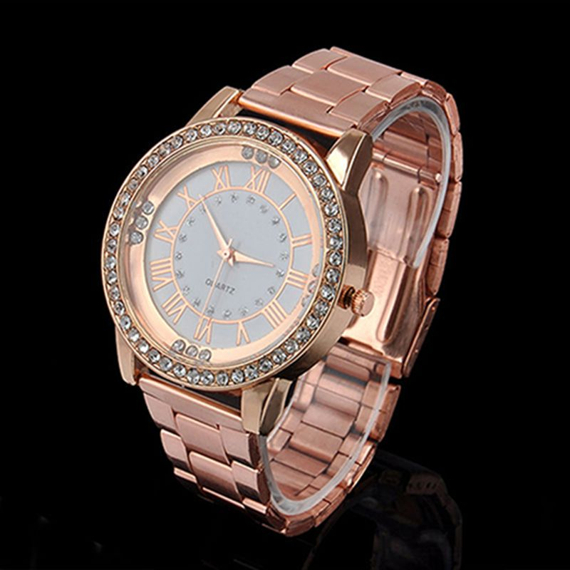 Orologio da polso analogico al quarzo da donna con strass in acciaio inossidabile da uomo Yamaler_voghion.com