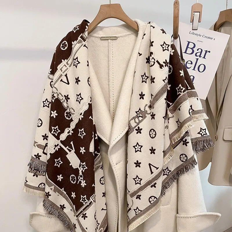 2023 Winter Mode Sjaal Kasjmier Pashmina Sjaals En Wraps Vrouwelijke Bufanda Merk Print Dikke Warme Sjaals_voghion.com