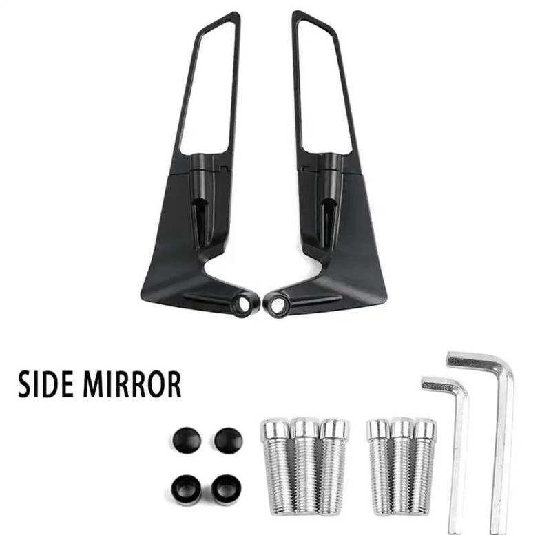 For Kawasaki Z900 Z1000 Z800 Z750 Z650 Z300 Z250 Z125 Universal Motorcycle Mirror Wind Wing side Rearview Reversing mirror_voghion.com