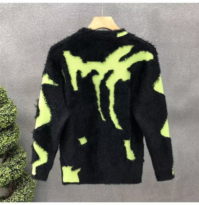 Men's And Women's Autumn And Winter American Style Design Ripped Tassel Sweater Large Size Loose Round Neck Long Sleeve Knitted Sweater Jacket_voghion.com