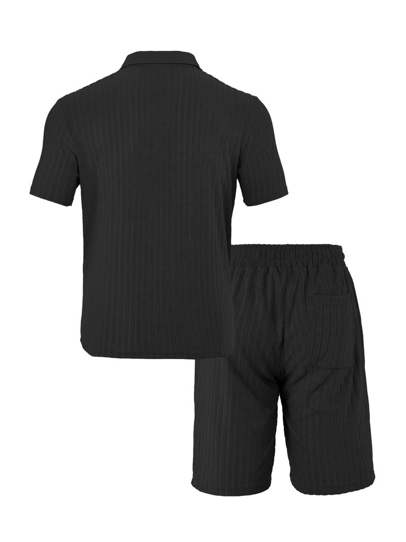 Ensemble de sport décontracté pour homme, nouvelle collection été, respirant, grande serviette droite, tissu jacquard, col rond_voghion.com