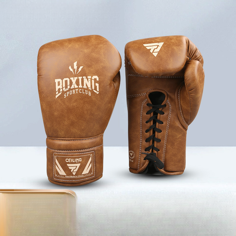 Guantoni da boxe retrò con lacci in pelle ultra sottile per adulti, guanti da boxe Sanda, da combattimento e da allenamento per sacco da boxe_voghion.com