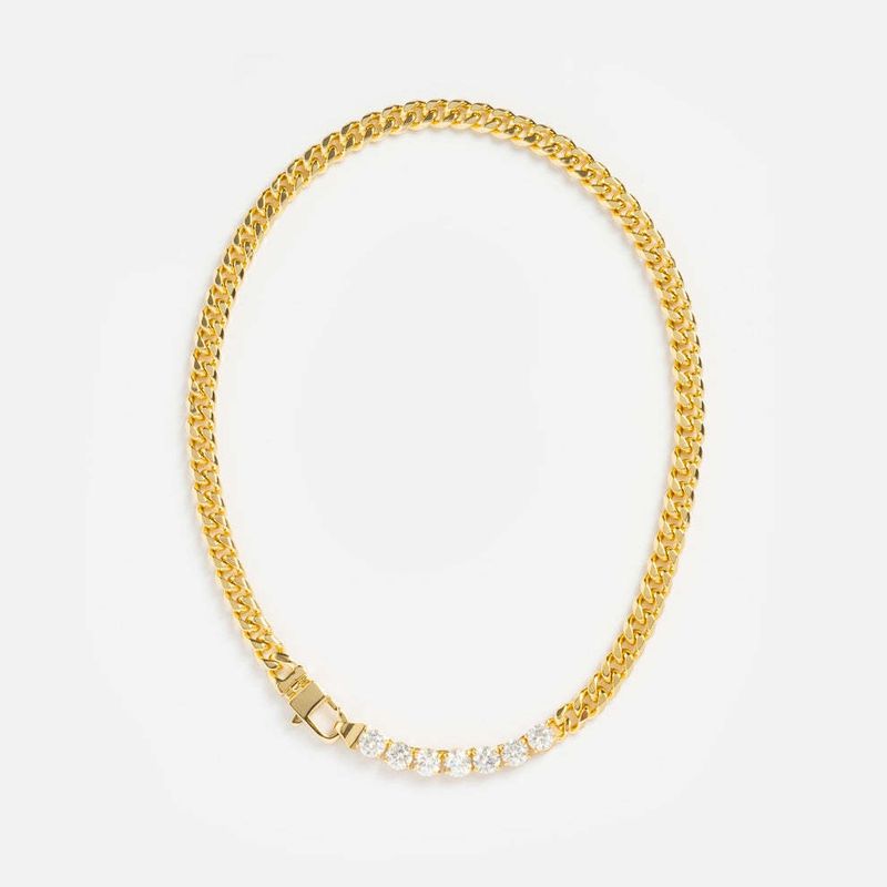 Collana corta con diamanti, stile hip hop, in acciaio al titanio, da donna, con tendenza Blogger._voghion.com