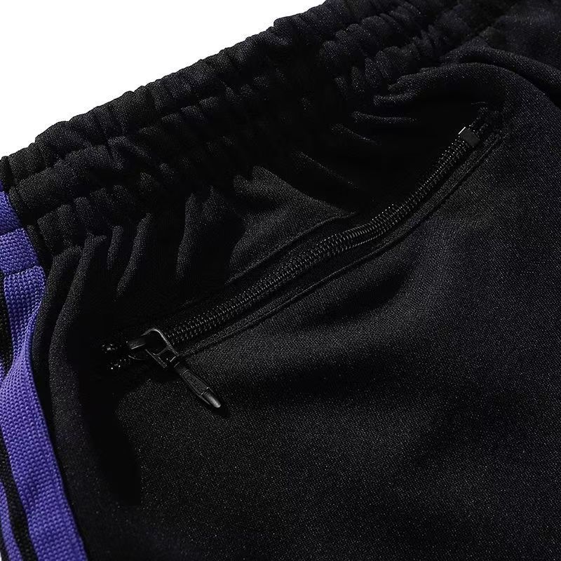 Freizeithose mit Schmetterlingsstickerei für Damen und Herren – leicht, atmungsaktiv, gestreiftes Design mit elastischem Bund, gerades Bein, sommerlicher Tragekomfort_voghion.com