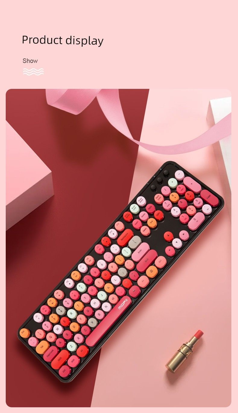 Mofii Milk Tea Warm Color Gut aussehende kabelgebundene Tastatur_voghion.com