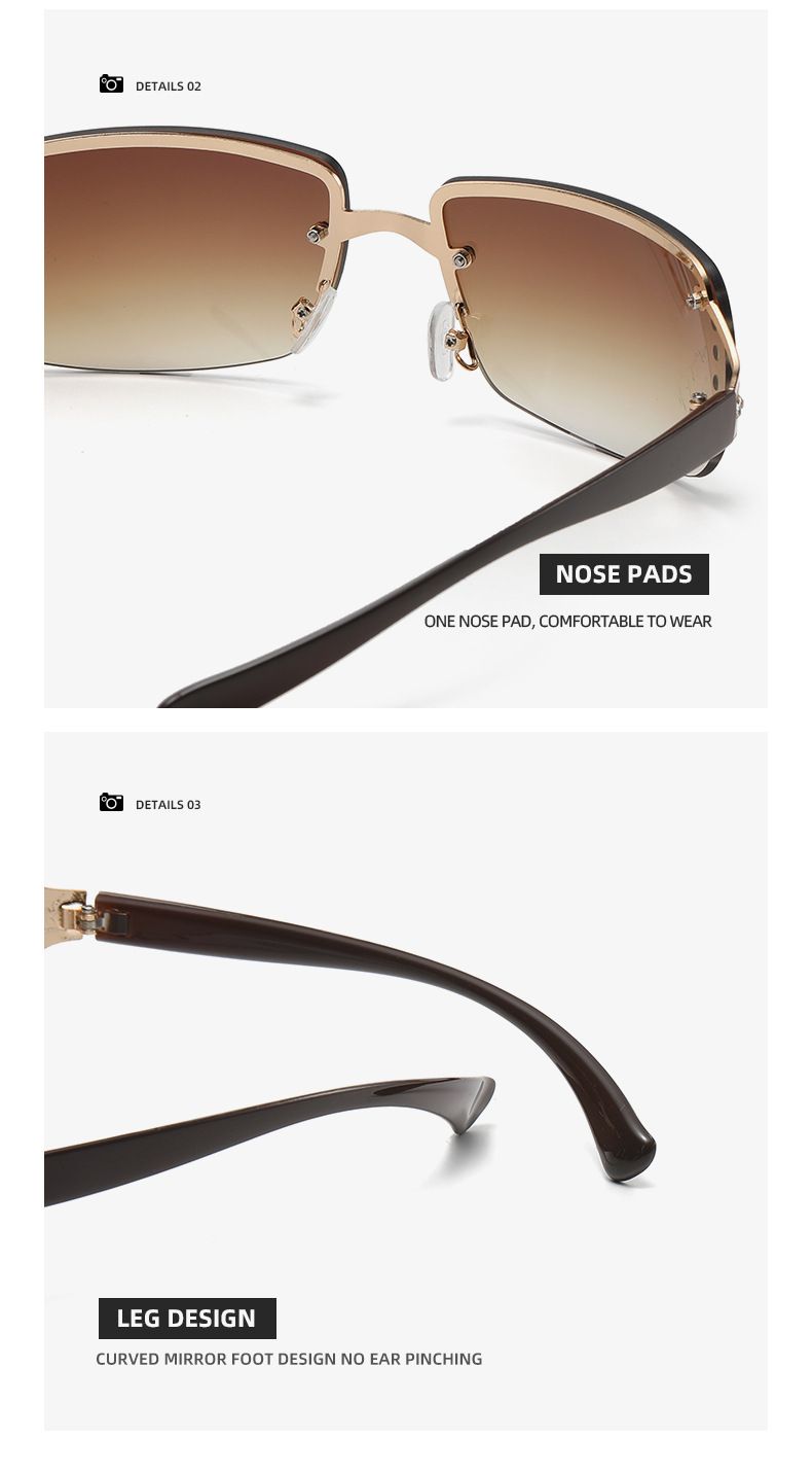 Trendikad Spice Girls Magusad lahedad päikeseprillid Retro ääristeta ruudukujulised prillid Meestemood Isikupärastatud Teemantidega kaetud Netflixi päikeseprillid_voghion.com