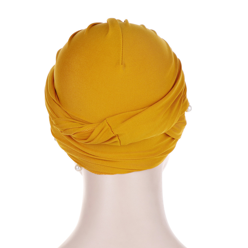 Sombreros de mujer Nueva variedad de turbantes, turbantes musulmanes, turbantes de perla blanca_voghion.com