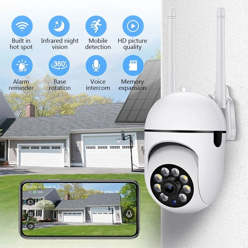 PTZ 2.4G WIFI IP-kamera Audio CCTV-valvontakamera Outdoor 4X digitaalinen zoom Night Vision langaton vedenpitävä turvallisuus_voghion.com