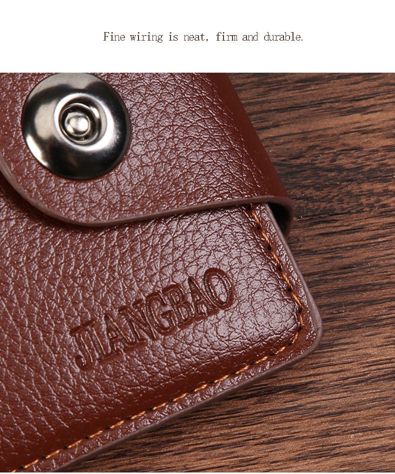 New business with zipper, horizontal magnetic buckle, youth change bag, multiple card slots, casual men's wallet_voghion.com