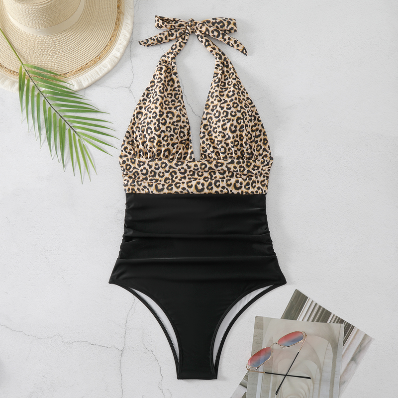 Kadınlar İçin Tek Parça Sırtı Açık Seksi Renk Uyumlu Çapraz Bikini_voghion.com