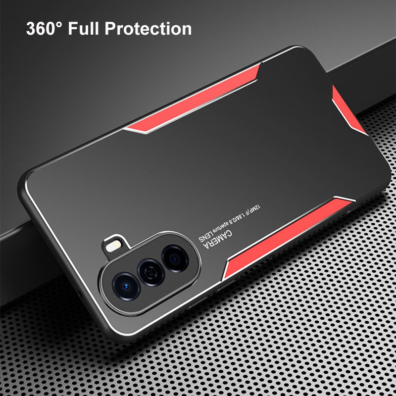 Custodia in metallo di alluminio per Huawei Nova Y70 Plus Y60 Custodia protettiva per cover posteriore rigida in silicone opaco per Honor Play Pla_voghion.com