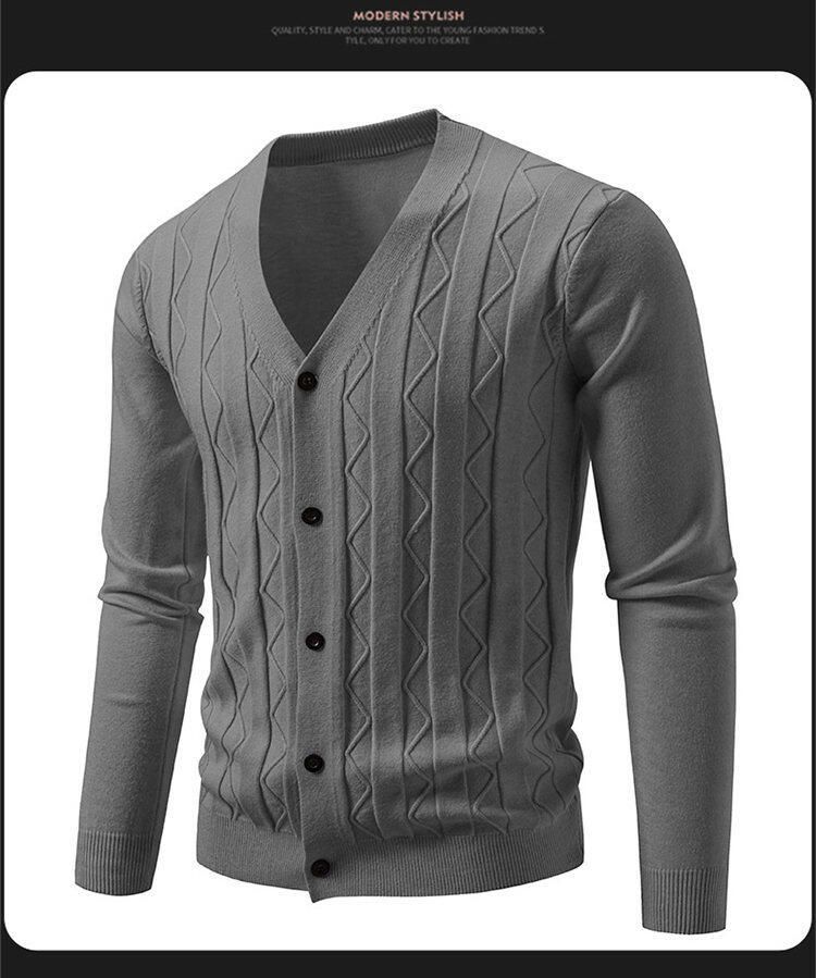 Men's Clothing Men's Oversized V-Neck Cardigan Sweater – Trendy & Comfortable Open-Front Knit For Fall & Winter (16 Colors, Sizes M-5XL)_voghion.com