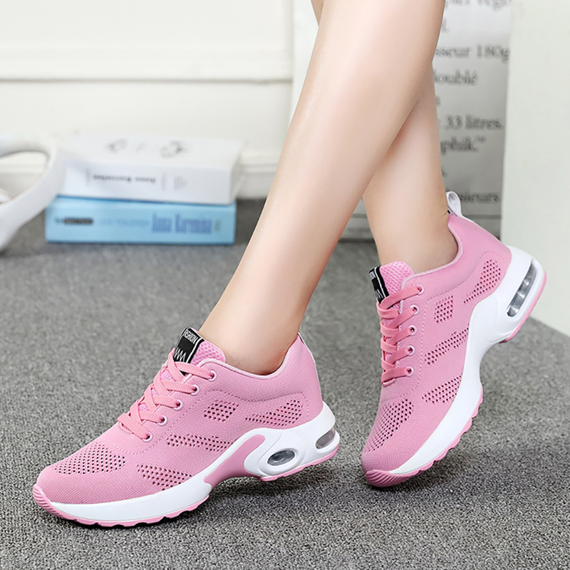 Sneakers da donna Scarpe da ginnastica casual in rete rosa Scarpe piatte da donna Sneakers morbide e leggere Calzature traspiranti Grandi_voghion.com