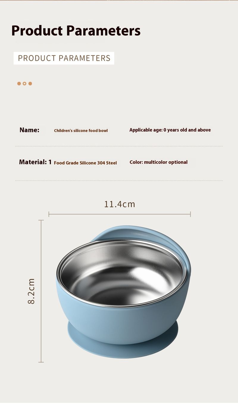 Baby silicone baby complementary food grade children's anti fall suction cup bowl, feeding tableware set_voghion.com