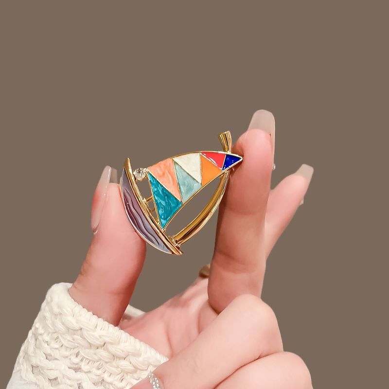 Small Sailboat Brooch, High-end Femininity Badge, Smooth Sailing, Pin Anti-light Buckle, Suit Corsage Accessories_voghion.com