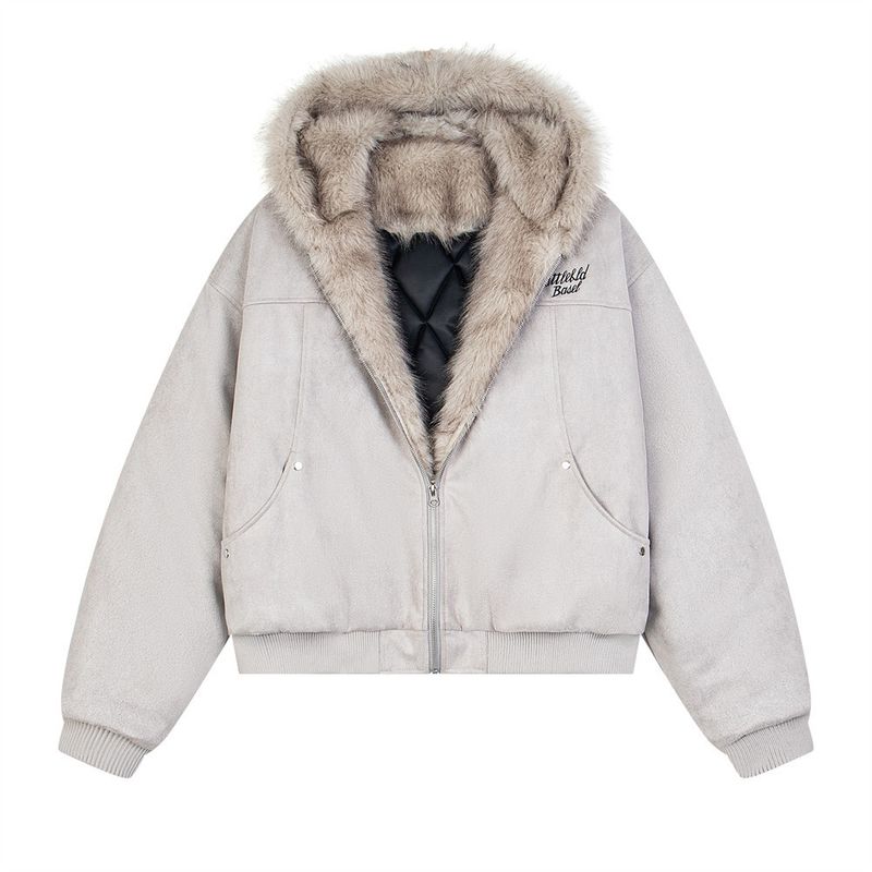 Giacca con cappuccio e orecchie di gatto, abbigliamento invernale da uomo, cappotto corto e ampio con imbottitura in cotone, design alla moda per le tasche da strada_voghion.com