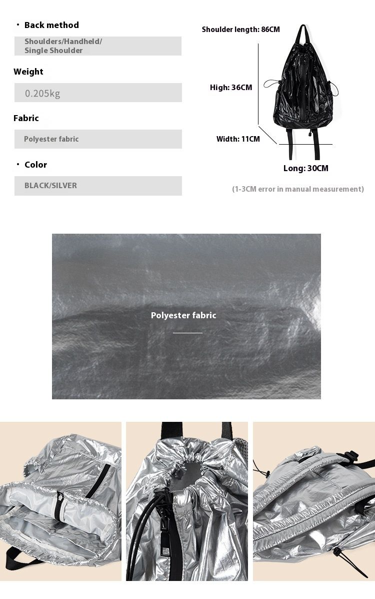High aesthetic drawstring with niche design, new casual backpack, fashionable women's large capacity student backpack_voghion.com