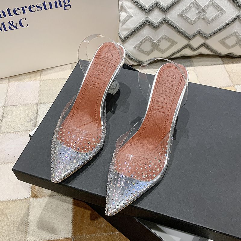 Store 2024 Sommer Dame Vanddiamant Perspektiv Sexede Højhælede Sandaler_voghion.com