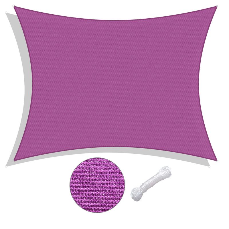 13'x10' Rectangle Sun Shade Sail/Red Purple_voghion.com