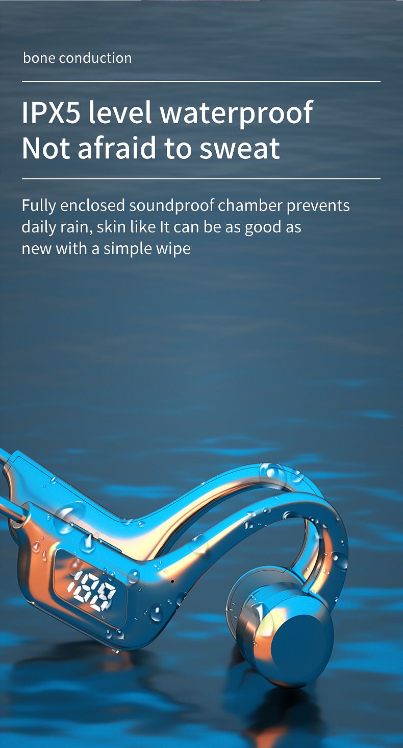 Vg06 Air Bone Conduction Headphones Tf Card Digital Display Fone Headset Hands-free Call Auriculares Sports Open-ear Earphone_voghion.com