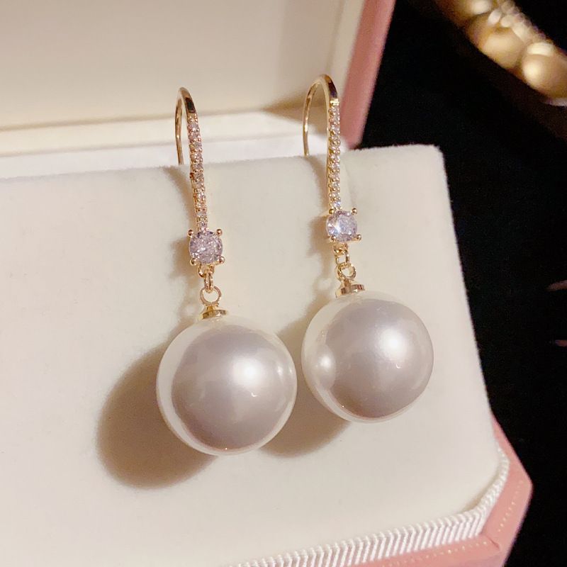 High-End Sense Temperament Zircon Pearl Ear Hooks Light Luxury Commuting Fashion 2023 New Trend Versatile Earrings For_voghion.com