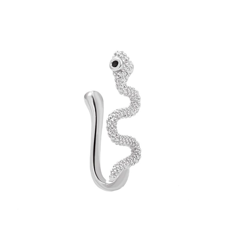 Piercing per naso a forma di U non perforato, piercing per naso finto a forma di serpente, gioielli da forare per uomini e donne_voghion.com