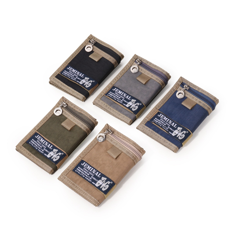 Jamie Road Solid Color Waterproof Men's Student Sports Canvas Trendy Wallet_voghion.com