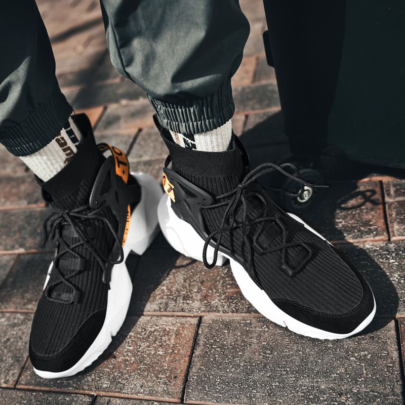Atmungsaktive Joggingschuhe aus Mesh für Herren, übergroße Wanderschuhe, Herrenschuhe, High-Top-Socken-Sneakers, trendige Hip-Hop-Sportschuhe für Herren_voghion.com