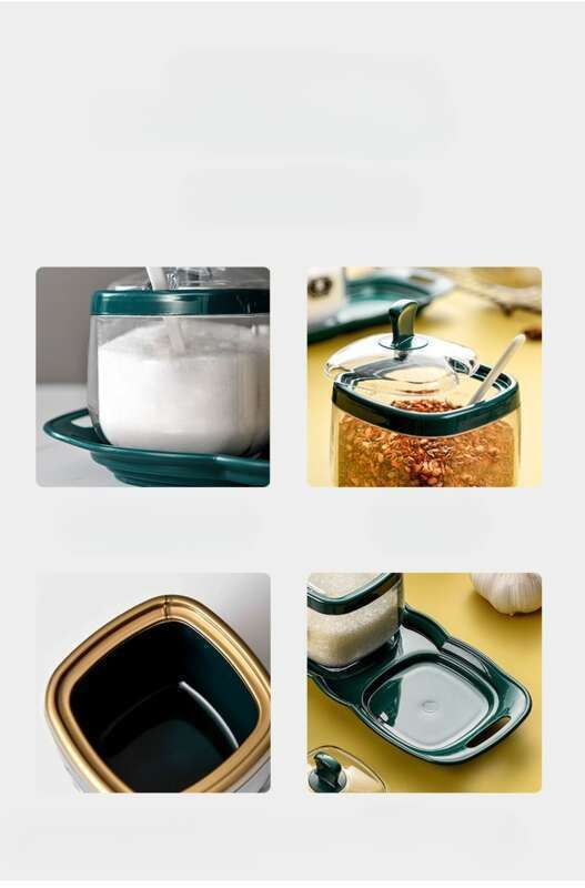 【Venta caliente de 30 días 1415 piezas】 Juego combinado de caja de sal MSG, frasco, botella de condimento, suministros de cocina para el hogar_voghion.com