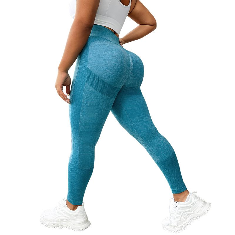 Plus Size Seamless Tight Peach Hip Lift Tummy Control Yoga Women Sports Running Training Fitness Long Pants_voghion.com