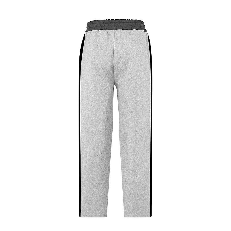 Calça de moletom masculina de lã pesada com cordão, calça de moletom casual para homens, calça de moletom confortável, calça reta de cintura alta_voghion.com