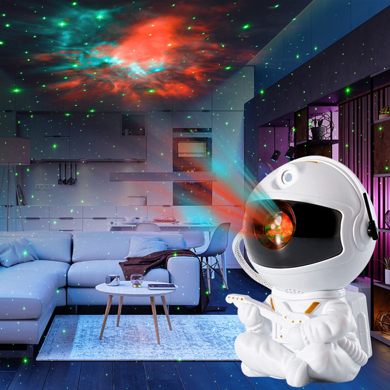 Lâmpada de projeção de céu estrelado de astronauta, cheia de atmosfera de céu estrelado, quarto, pequena luz noturna LED, lâmpada de nebulosa a laser de astronauta_voghion.com