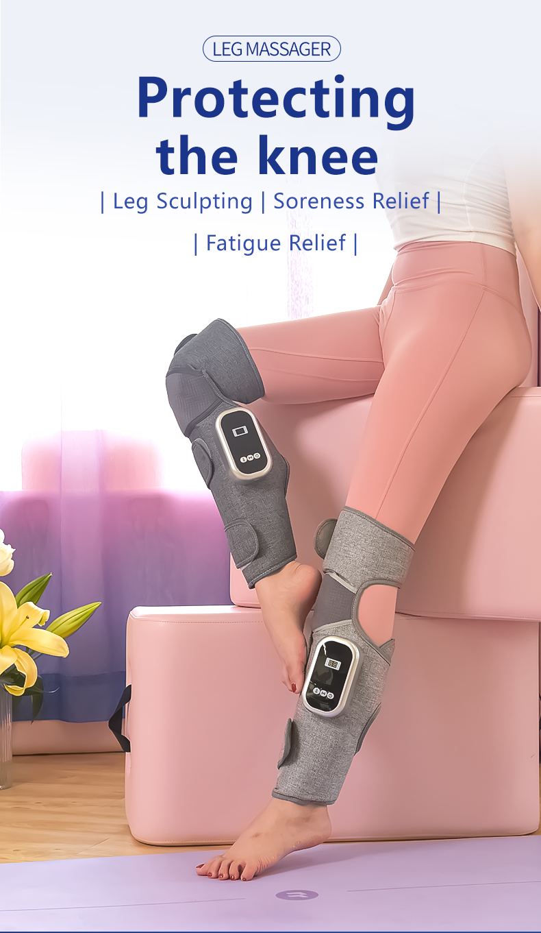 Massaggiatore elettrico per cosce senza fili Dispositivo per gambe 3 in 1 con impacco caldo Airbag Massaggio a pressione d'aria Allevia i muscoli Ricarica USB_voghion.com