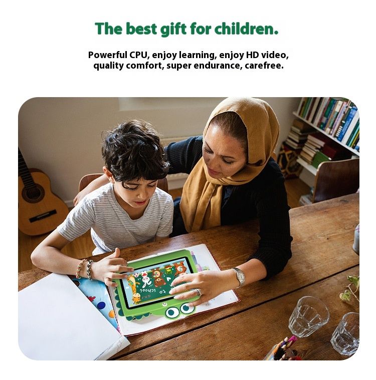 Nouvelle tablette d'apprentissage portable haute définition 7 pouces droite, durable, anti-chute, contrôle parental, tablette pour enfants_voghion.com