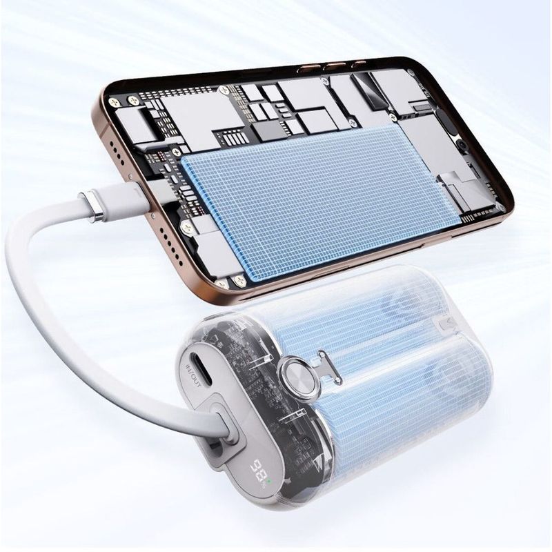iWALK 10000mAh Küçük Dondurma Çubuğu Dahili Kablo Büyük Kapasiteli Mini Ultra Hafif Acil Durum Güç Bankası_voghion.com