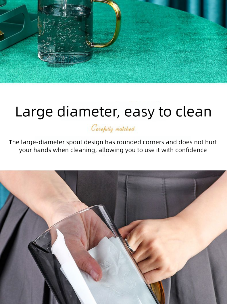 Nordic Style High-Value Heat-Resistant Glass Cold Water Pitcher Set Household Living Room Coffee Table Drinking Cup_voghion.com