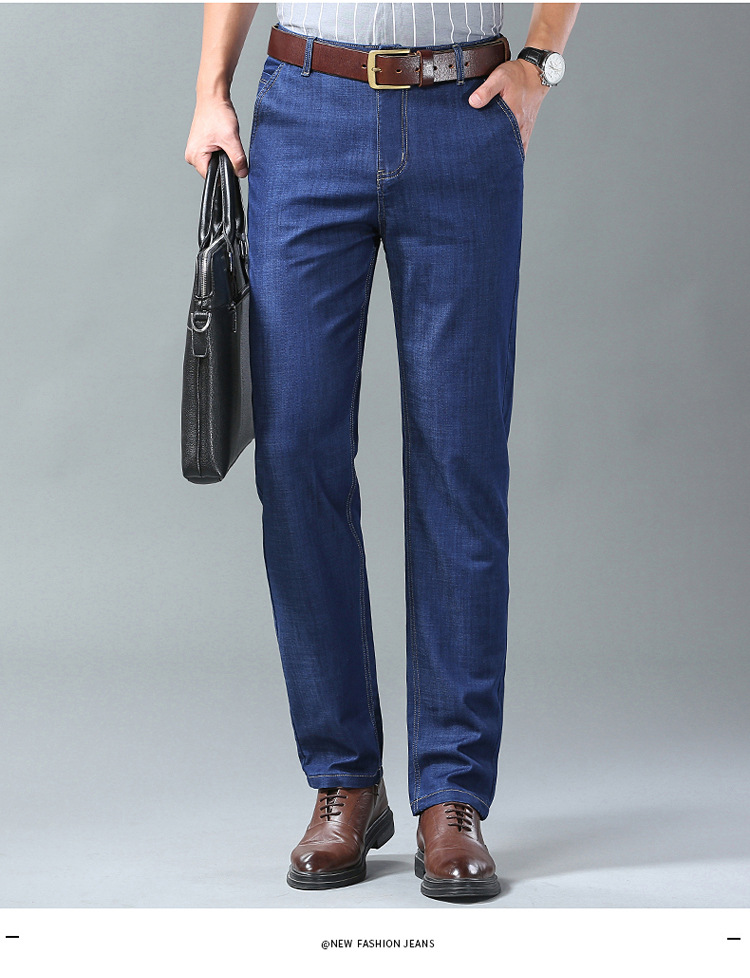 ragazzo Ragazzo Primavera Estate Jeans Larghi Dritti Uomini d'affari di mezza età Pantaloni Casual da papà Sottili Esportazione All'ingrosso_voghion.com