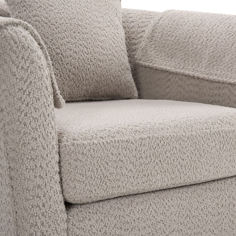 Swivel Accent Chair With Ottoman Set, Modern Chenille Barrel Armchair With Removable Back Pillow & 2 Armrest Covers For Living Room, Bedroom, Office, Gray_voghion.com