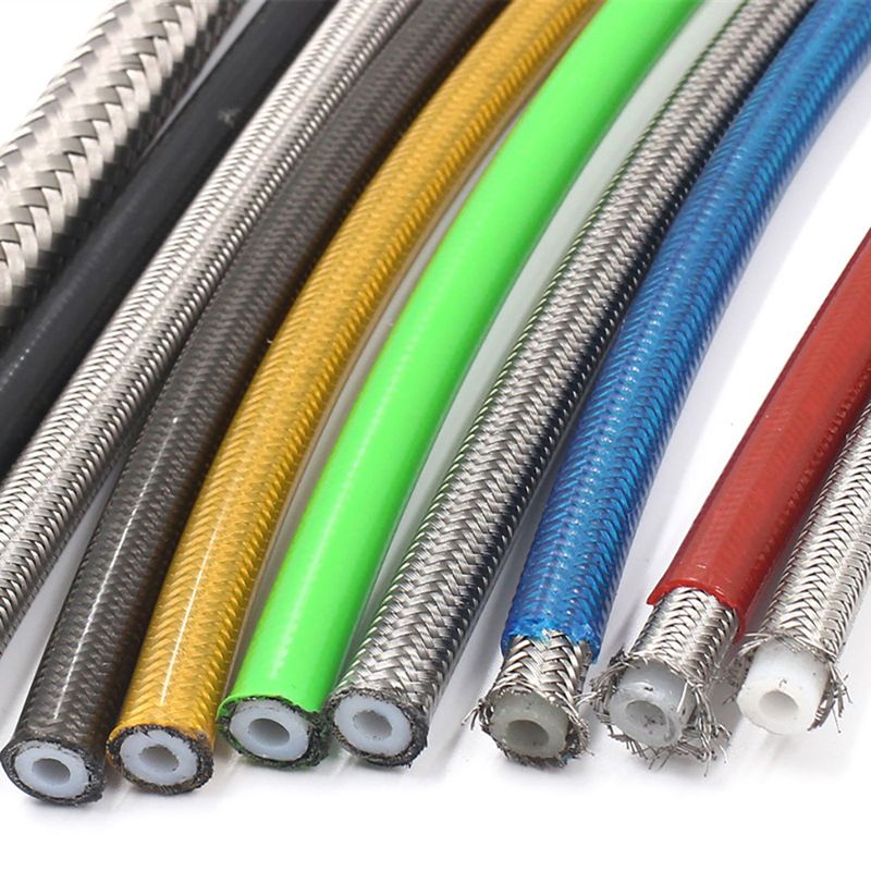 Manguera de freno trenzada de 300 mm a 2200 mm para embrague hidráulico M10 de 28 ° Banjo y tubo para motocicleta universal_voghion.com