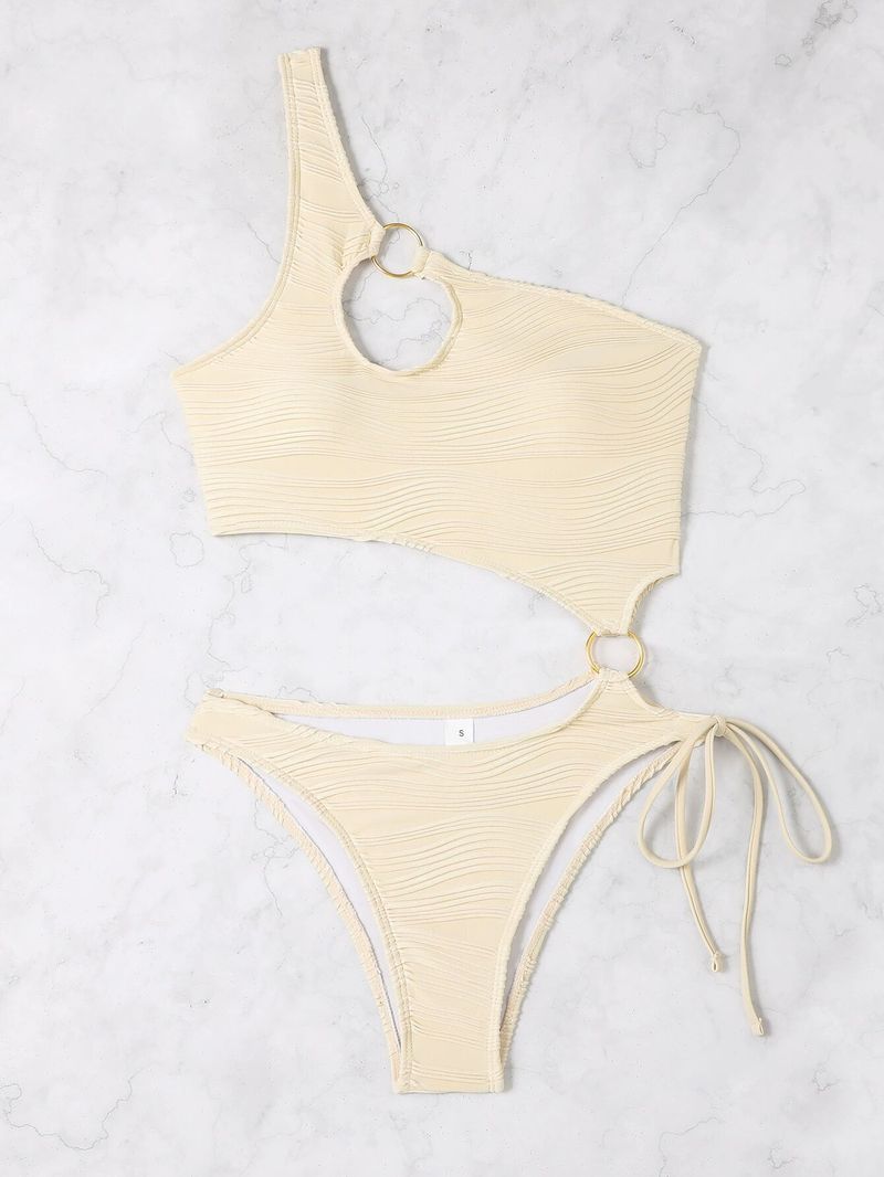 Venta al por mayor del fabricante del traje de baño de una sola pieza del bikini del color sólido atractivo de las mujeres_voghion.com