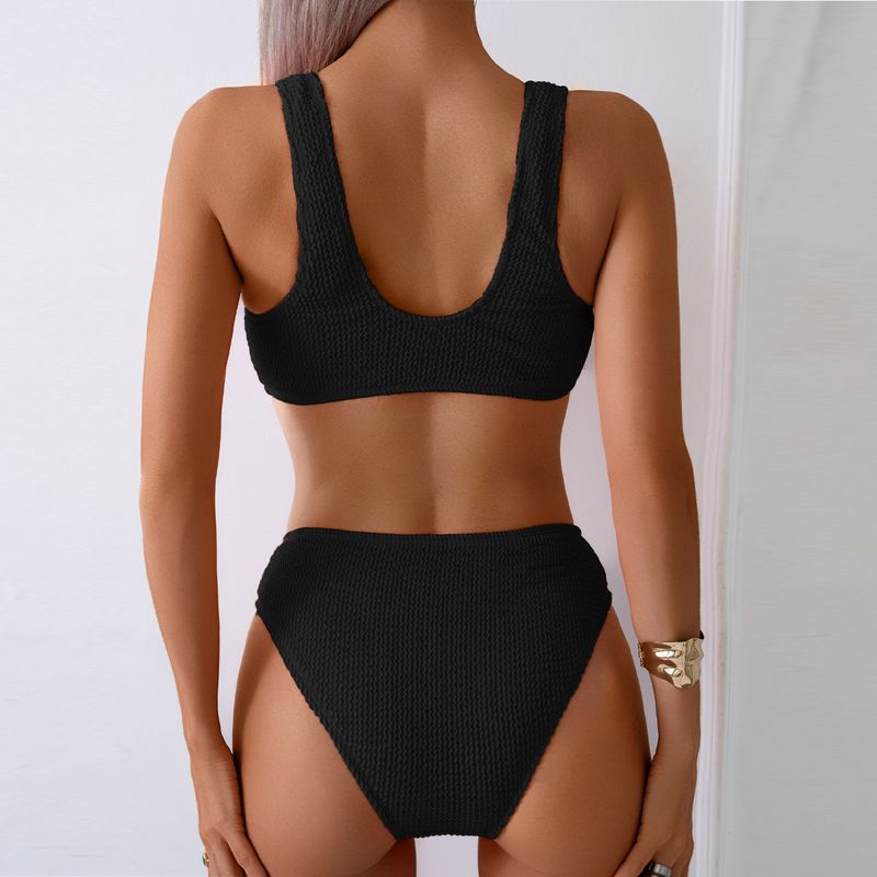 Kadın Giyim Bikini Modası Düz Renk Tatil Seksi Sıcak Mayo_voghion.com