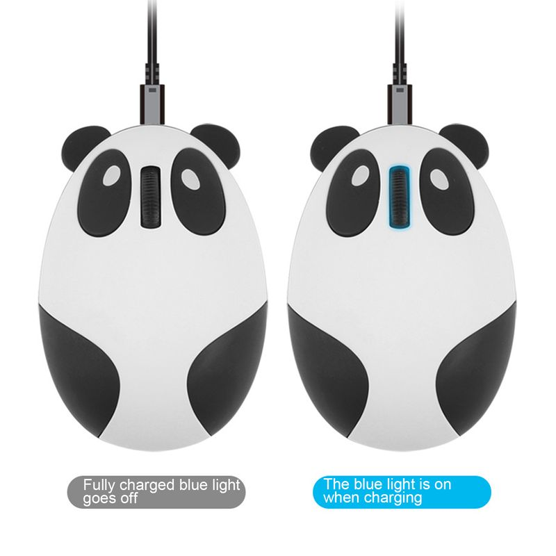 Farfi Wireless Cute Panda Design ABS Mute 2.4G 1200DPI Plug Play Optical Mouse for Desktop_voghion.com