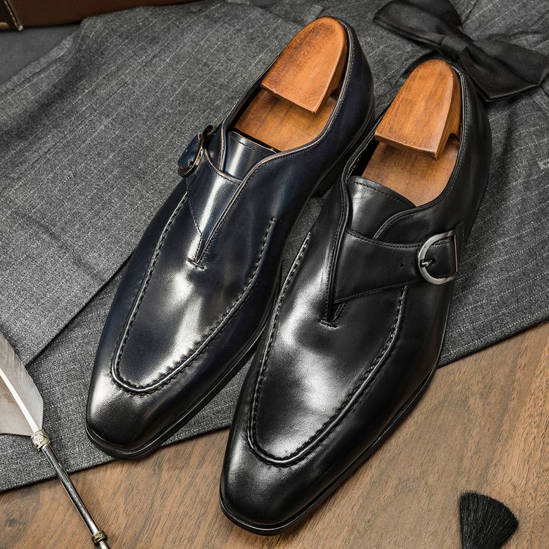 Voyage Source Manufacturer In Stock 2022 Leather Cowhide Business Formal Monk Strap Men's Shoes British Retro_voghion.com
