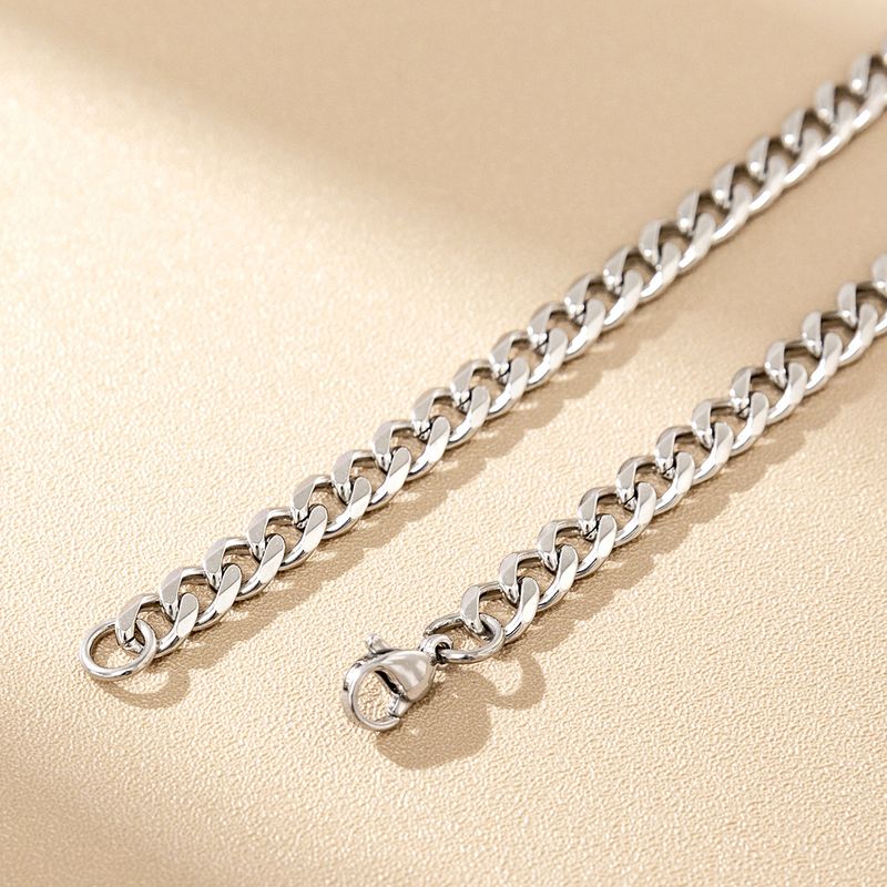 【NANYAO】Nuova collana cubana lucidata a sei lati in acciaio al titanio, alla moda, da uomo, con catena_voghion.com