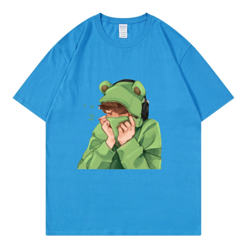 Άνοιξη και καλοκαίρι, ανδρικό και γυναικείο casual φαρδύ μπλουζάκι με κοντομάνικο σχέδιο και στάμπα με κινούμενα σχέδια και χαριτωμένα κατοικίδια_voghion.com